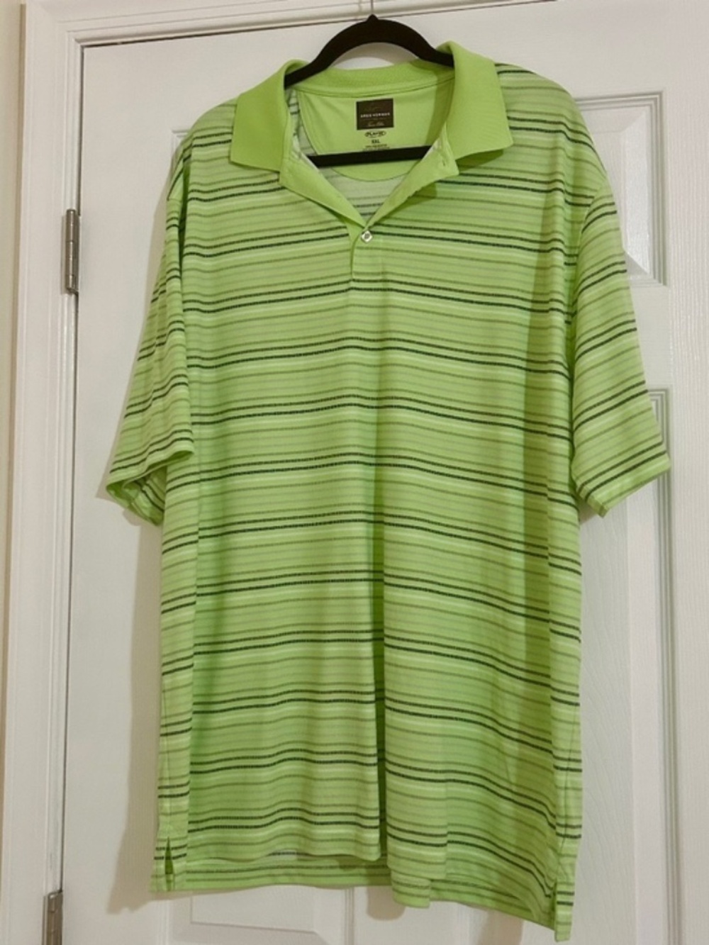 Greg Norman Play Dry Multi Stripe Green Golf Polo Shirt XXL